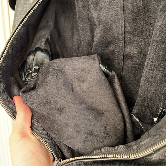 NWT BlankNYC black faux leather ruffle sleeve jumpsuit size small - Picture 12 of 14